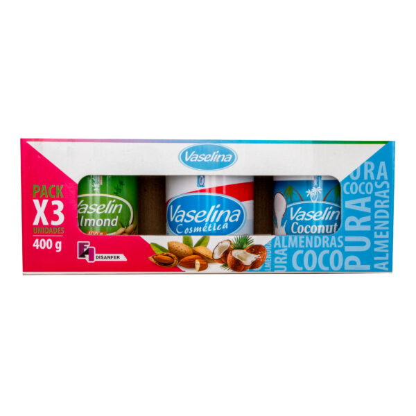 kit de vaselinas x3 ( almendras, coco y cosmética)